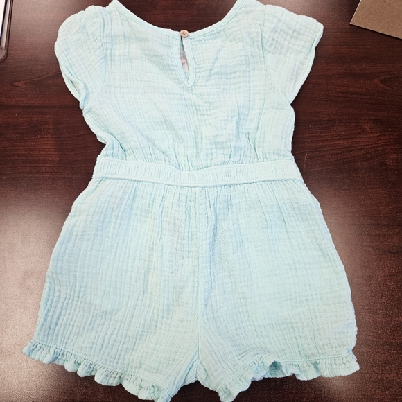 NWOT!!! Absolutely Adorable Aqua Blue Romper Genuine Kids by Osh Kosh Sz 2T - Picture 5 of 7